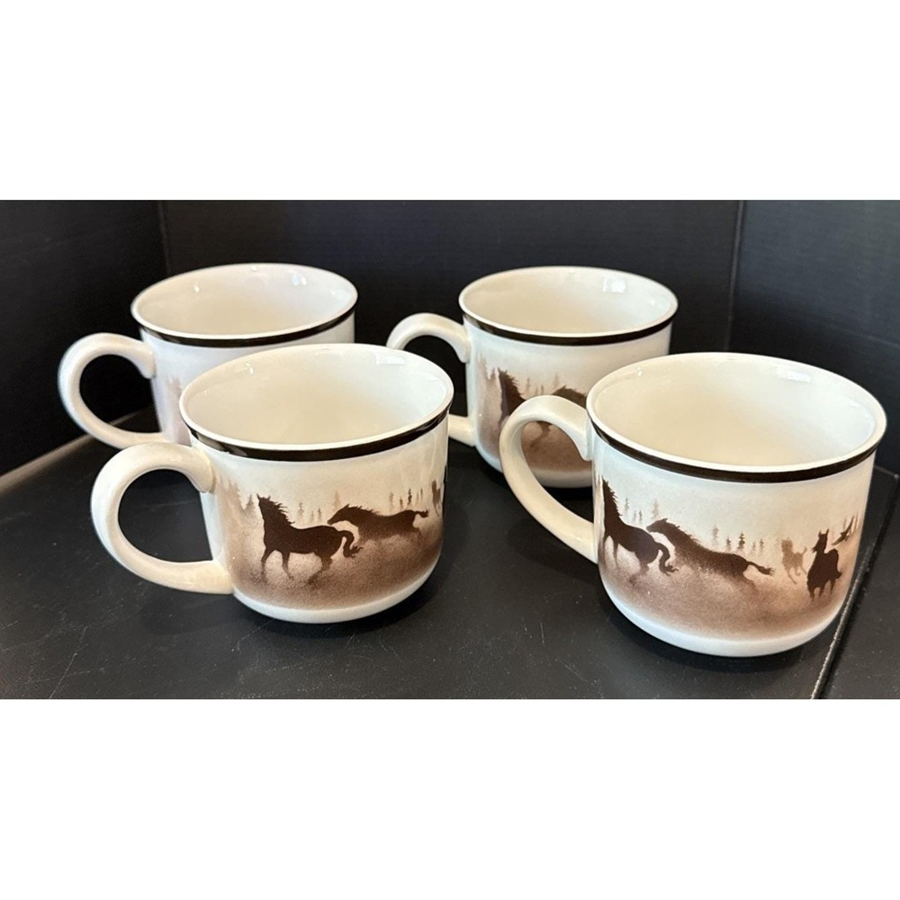 Big Sky Carvers Wild Horses Thomas Norby Mug Mugs Set Of 4 Western Vintage